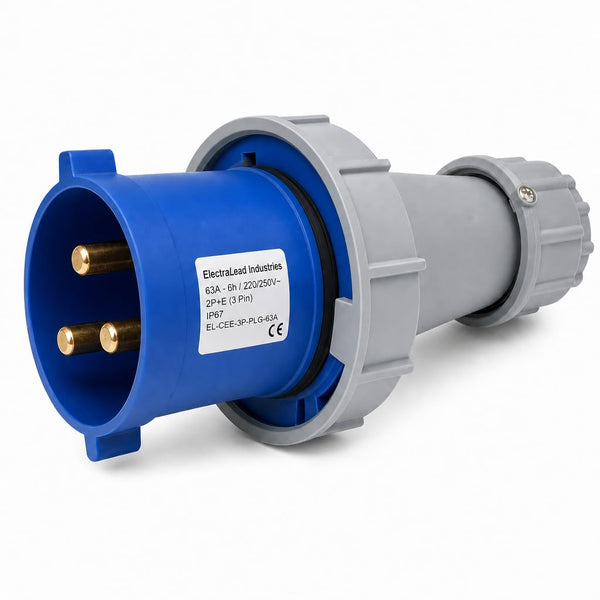 63A 3-pin 230V IP67 cable plug