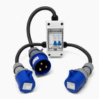 32A 3 Pin 230V MCB Distribution Box to 2x16A UK Sockets