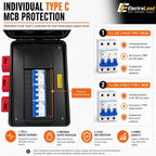 ElectraLead 63A 5 Pin Three Phase Distribution Box – 415V Site Power Distro with 2 x 32A 5 Pin Outputs & 1 x 16A 5 Pin Output, Individually MCB Protected, IP54 Industrial Site Box