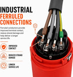 16A 4 Pin 415V Red Industrial 3 Phase 3m Extension Lead – 32 Amp, 4G2.5mm² H07RN-F Rubber Cable, IP44, CE Marked IEC 60309 Components 