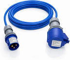 16A 3 Pin Plug to 32A 3 Pin Socket Adaptor Lead – 1m 4mm² Arctic Cable, 230V Industrial Power Converter, CE Marked Industrial Connectors, IP44 Caravan & Generator Hook-Up 1 METRE