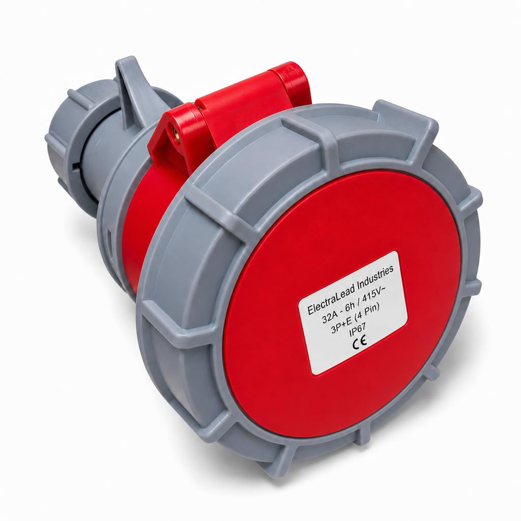 32A 4-pin 415V IP67 cable socket / coupler