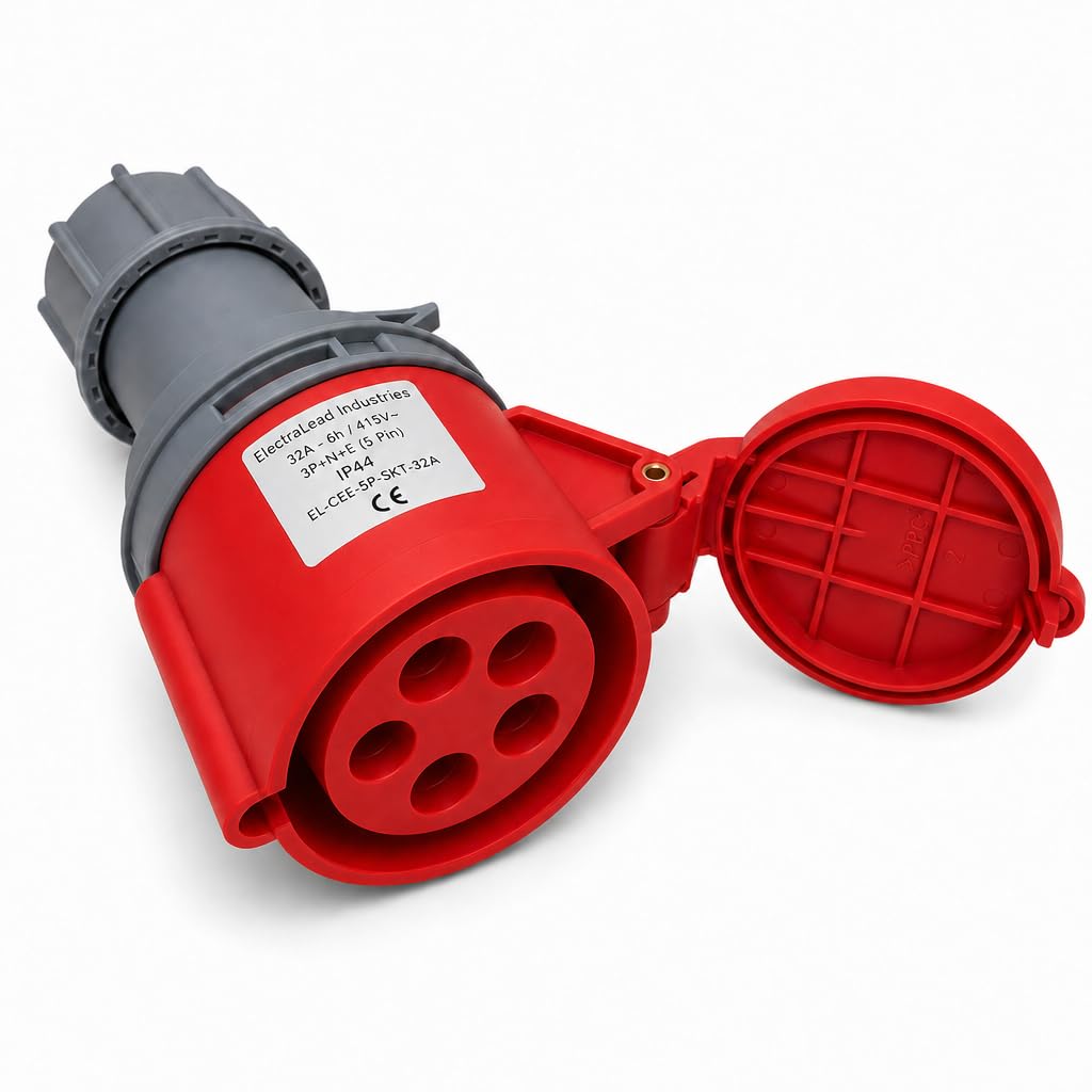 32A 5-pin 415V IP44 cable socket / coupler