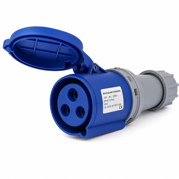 16A 3-pin 230V IP44 cable socket / coupler
