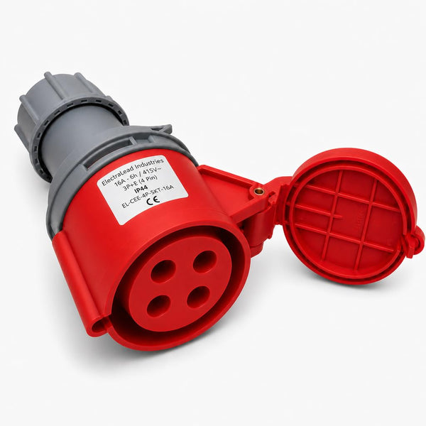 16A 4-pin 415V IP44 cable socket / coupler
