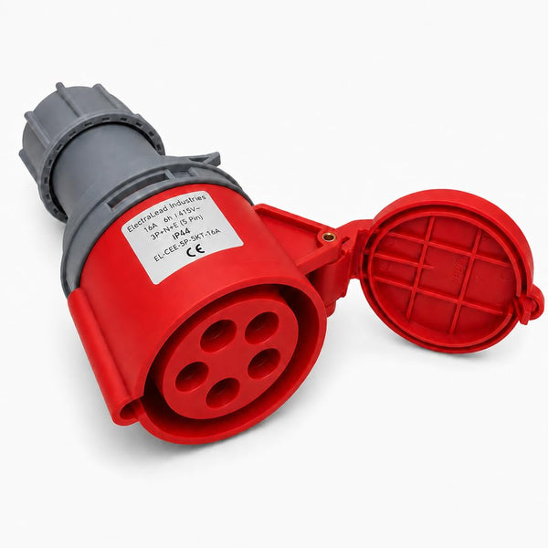 16A 5-pin 415V IP44 cable socket / coupler