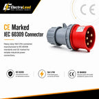32A to 32A 3 Phase MCB Distrobution Wall Hanging Adaptor Box – 32A 5 Pin 415V Inlet to 32A 3 Pin 230V Outlet – IEC 60309 Industrial Step-Down Adaptor – MCB Protected – PAT Tested
