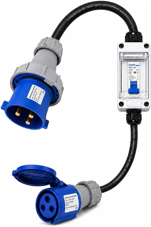 63A to 32A 3 Pin 230V Single Phase MCB Step-Down Box