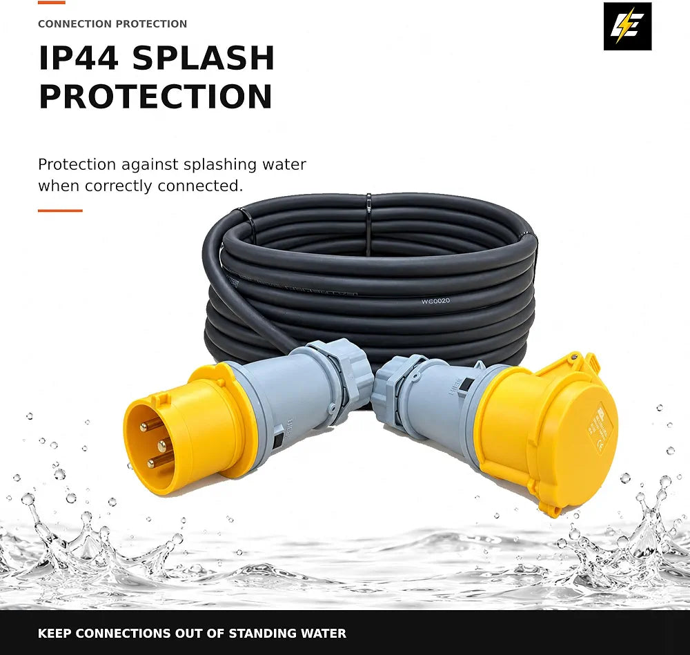 ElectraLead Industries 32A 110V 3-Pin 6mm² H07RN-F Extension Lead 