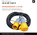 ElectraLead 16A 110V 3-Pin 2.5mm² H07RN-F Extension Lead 3 Metre