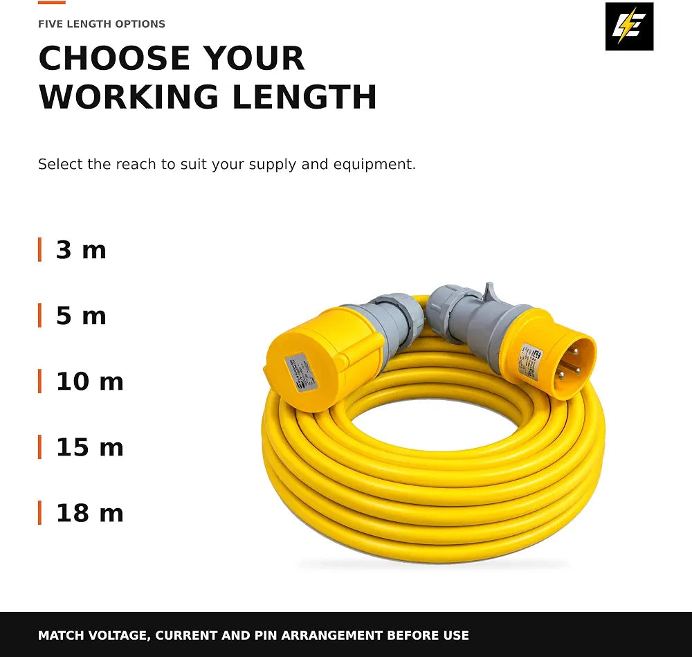 32A 110V 3-Pin 4mm² Arctic Extension Lead 