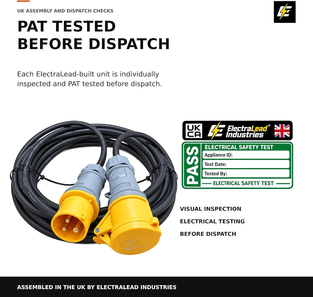 ElectraLead 16A 110V 3-Pin 2.5mm² H07RN-F Extension Lead 3 Metre