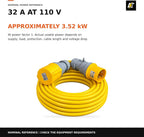32A 110V 3-Pin 4mm² Arctic Extension Lead 