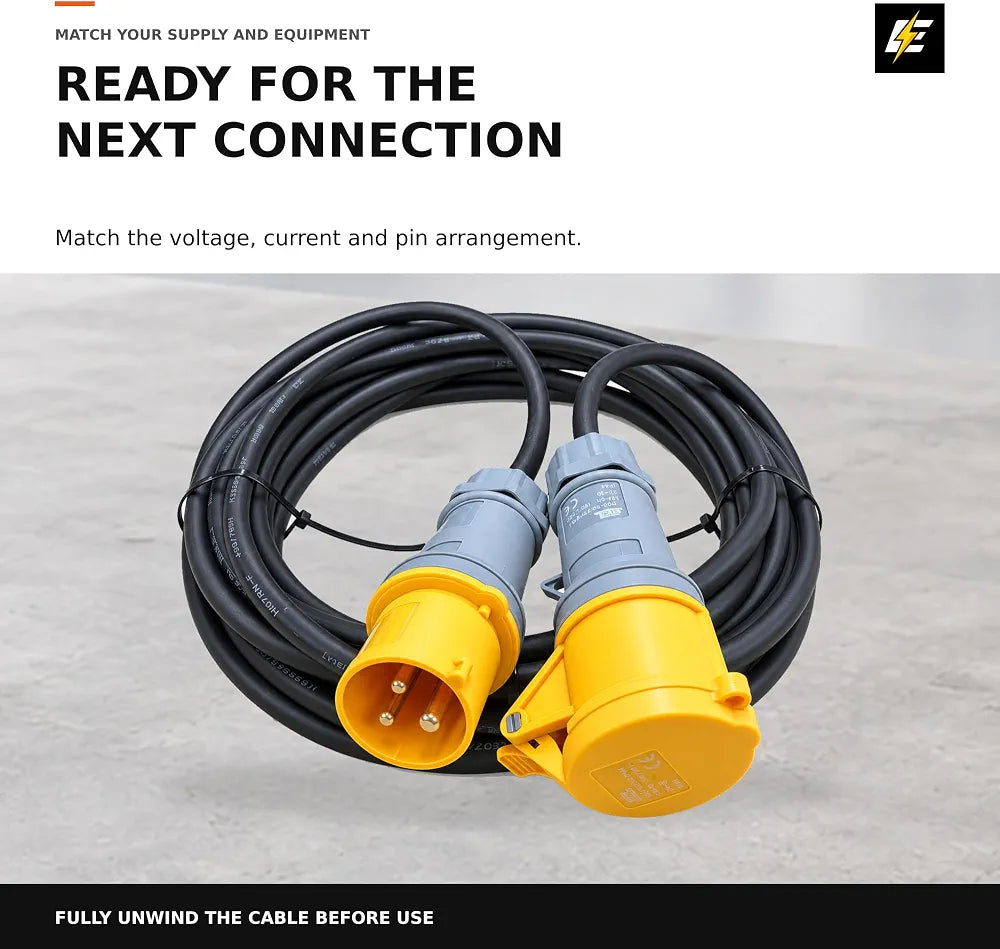 ElectraLead 16A 110V 3-Pin 2.5mm² H07RN-F Extension Lead 3 Metre