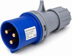 32A 3 Pin 240V 3m Blue Industrial Single Phase Extension Lead – 32 Amp, 3G4mm² Arctic Grade Cable, IP44, CE Marked IEC 60309 2P+E Components 
