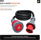 5 Metre 125A 5-Pin 415V IP67 3-Phase Extension Lead