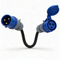 32A 3 Pin to 16A 3 Pin Adaptor Lead – 230V Blue Single Phase Plug to 16A Blue CEE Socket, 60cm 4mm² H07RN-F Extreme Flexible Cable, Heavy Duty Industrial Fly Lead for Events, Site Power & EV Chargers