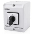 2-pole changeover switch, 20A version shown