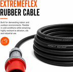 3 Phase Extension Lead - 32A 5-Pin 3m 415V IP44 H07RN-F Heavy Duty Rubber Cable - PAT tested 3 Metre