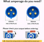 ElectraLead 16A 3 Pin Industrial Single Phase Extension Lead m – 230V Blue CEE Cable – 3x2.5mm² SY Steel Wire Braided Cable – CE Marked Industrial Connectors – IP44 IEC 60309 – PAT Tested 