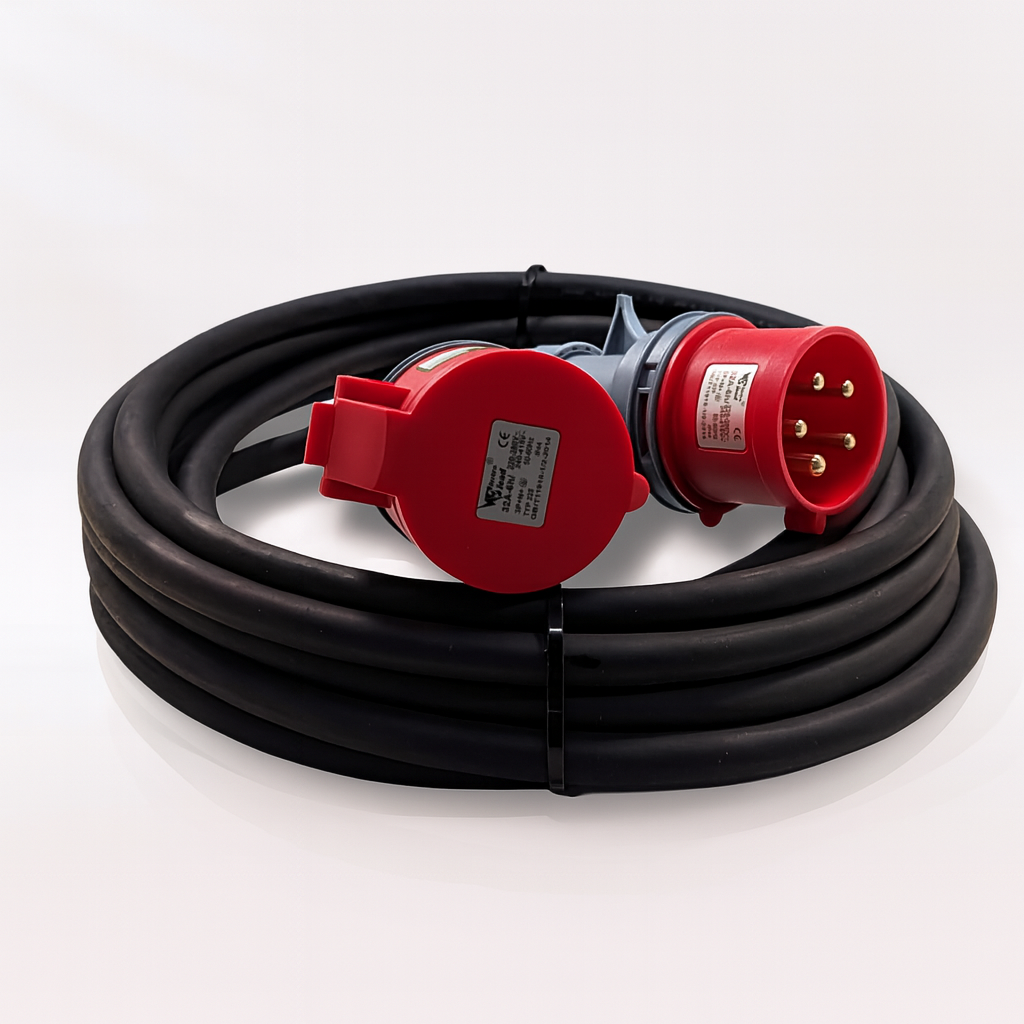 H07RN-F three-phase extension lead, 16A–125A, 5-pin, 400V